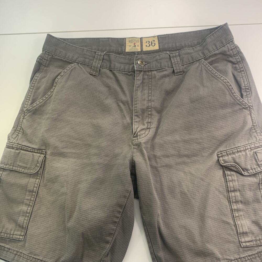 Red Head Mens Gray Brown Cargo Shorts Size 36 Cotton Blend Rugged Casual Utility